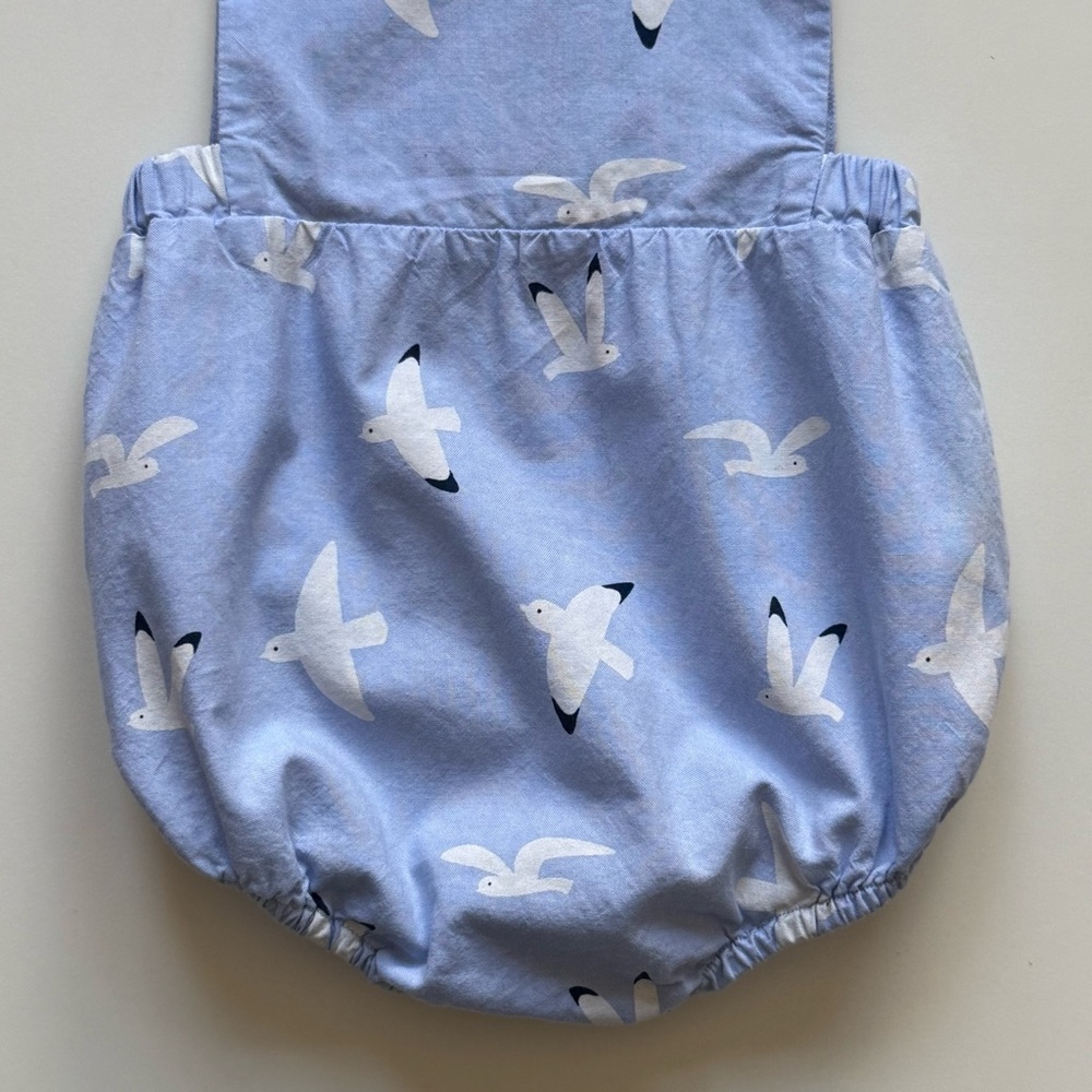 Jacadi Boys Light Blue Seagull Print Bubble Romper - Size 3M - Picture 10 of 16
